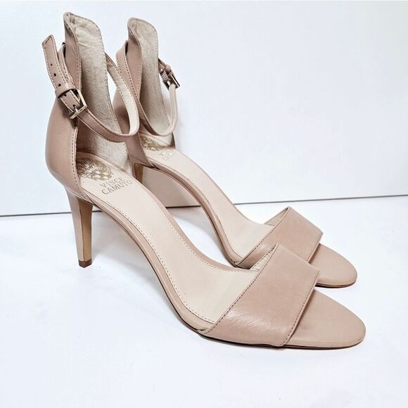 Vince Camuto Nude Court Leatjer Stiletto Sandals Size 10 LIKE NEW! - Picture 2 of 9
